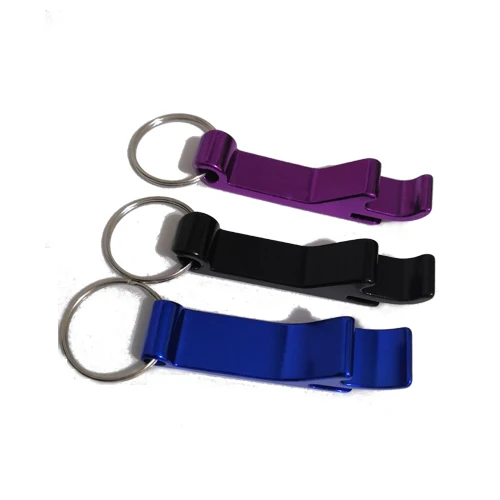 Promotional Multifunctional Aluminum Blank Beer Bottle Can Opener Keychain Custom Logo Metal Key Chain Opener