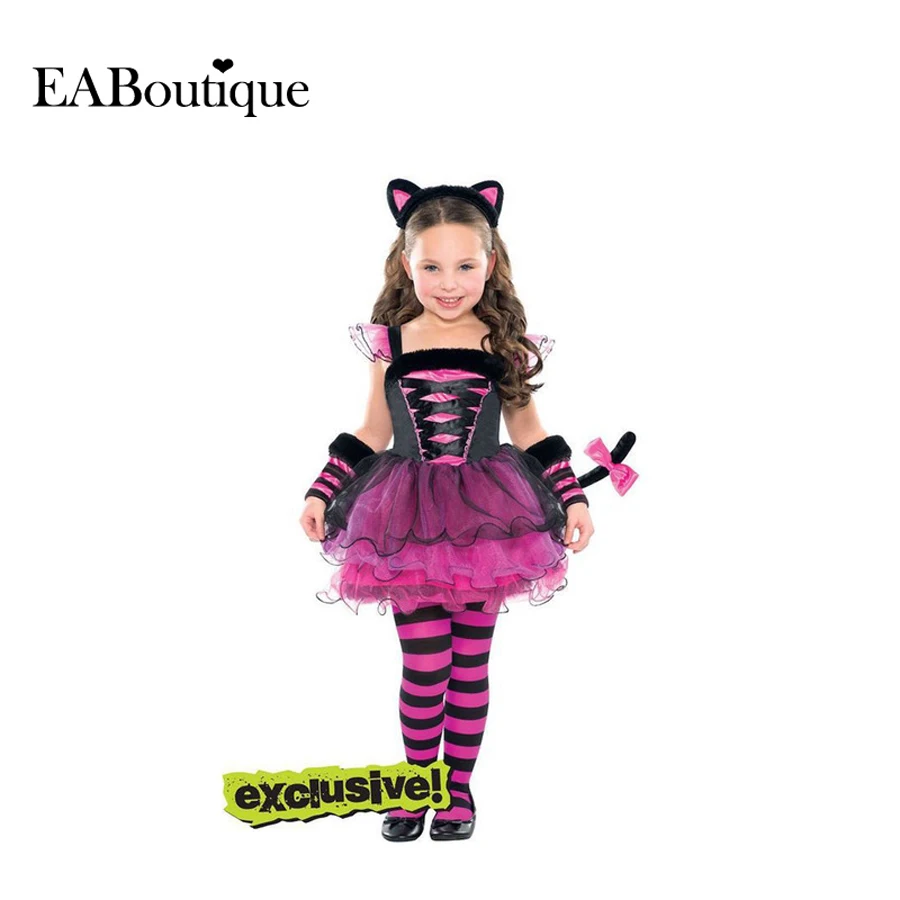 Girl Party Show Dress Cute clothes Kitten Costume include TUTU dress Legging Headband 3 piece set