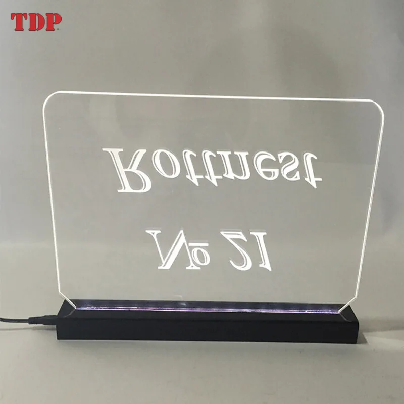 Wholesale Custom Acrylic Led Edge Lit Sign with Advertising Business Logo