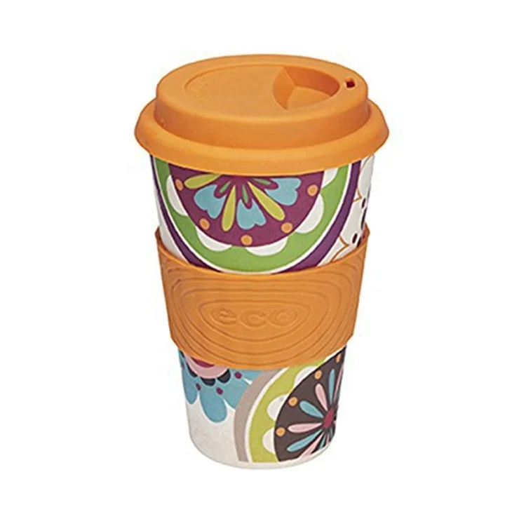 16oz Eco-friendly Factory manufacturer custom logo Bamboo Fiber Coffee Cup