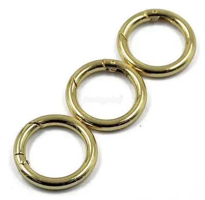 Circle Round Carabiner Camping Spring Snap Clips Hooks Keychain Key Ring