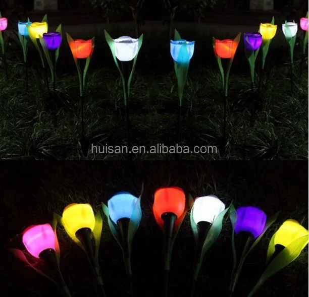 Hot sale Tulip lawn lamp LED outdoor lights solar garden light Tulip Landscape Flower Lamp Stake Lights