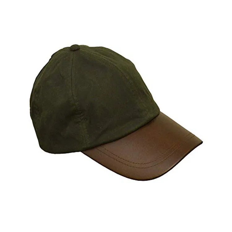 Mens Ladies Wax Baseball Cap Waxed 100% Cotton Leather Bill Custom Promotional Hat