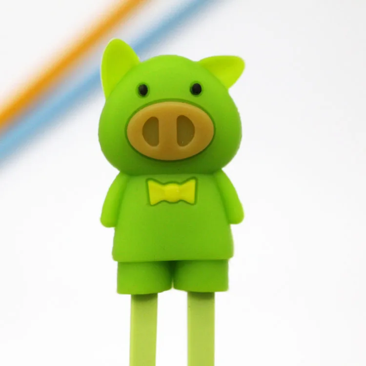 Удобный детский тренировочный инструмент, палочки для еды, милый силиконовый держатель для еды с мультяшными животными для детей