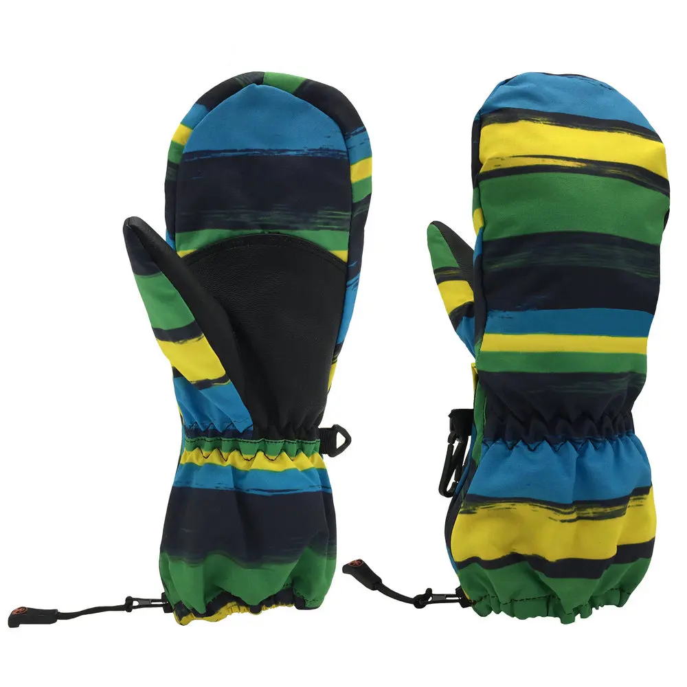 Fashion Colorful Pattern Custom Printed Kids Ski Mitten Gloves