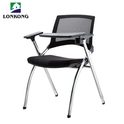 PP armrest classroom school student folding study chairs with writing pad