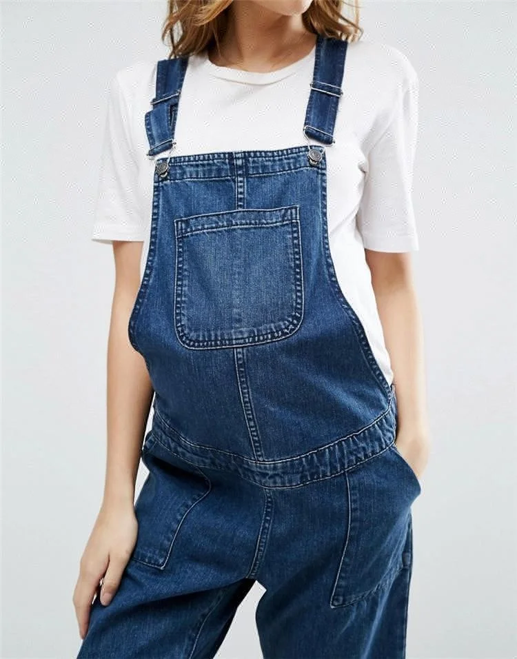 Royal wolf jeans manufacturer selvedge 1 cut hem button closured straps suspenders relaxed fit bib overall maternity dungarees