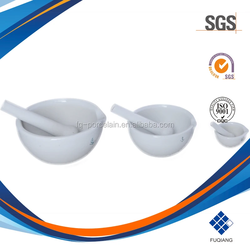 Laboratory apparatus for students use white glazed hunan fuqiang laboratory instrument mortars and pestles