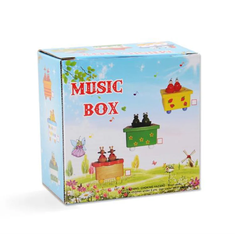 Cartoon Animal Magnetic Wooden Music Box Rotate Tumbler Birthday Gift Music Box