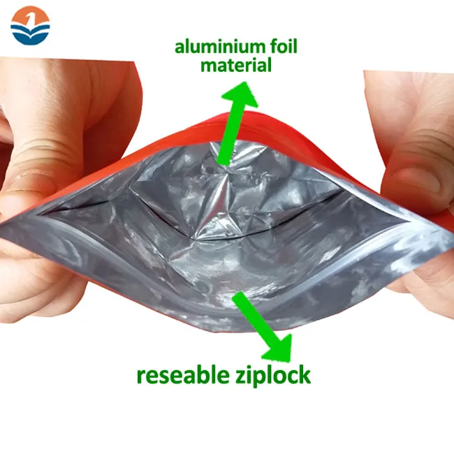 Lamination Heat Seal Zip Lock Standing Up Organic Tea Pouch Bags