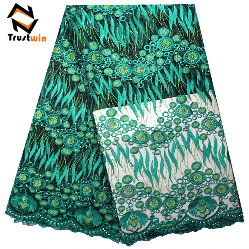Hot selling African tulle beaded lace fabric