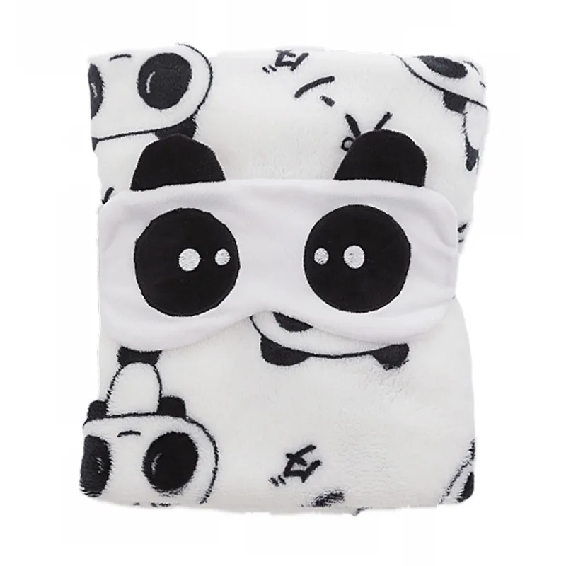 
Lightweight Plush Super Soft Lovely Cartoon Baby Kids Sleeping Animal Kids Eye Mask Travel Pillow Blanket 