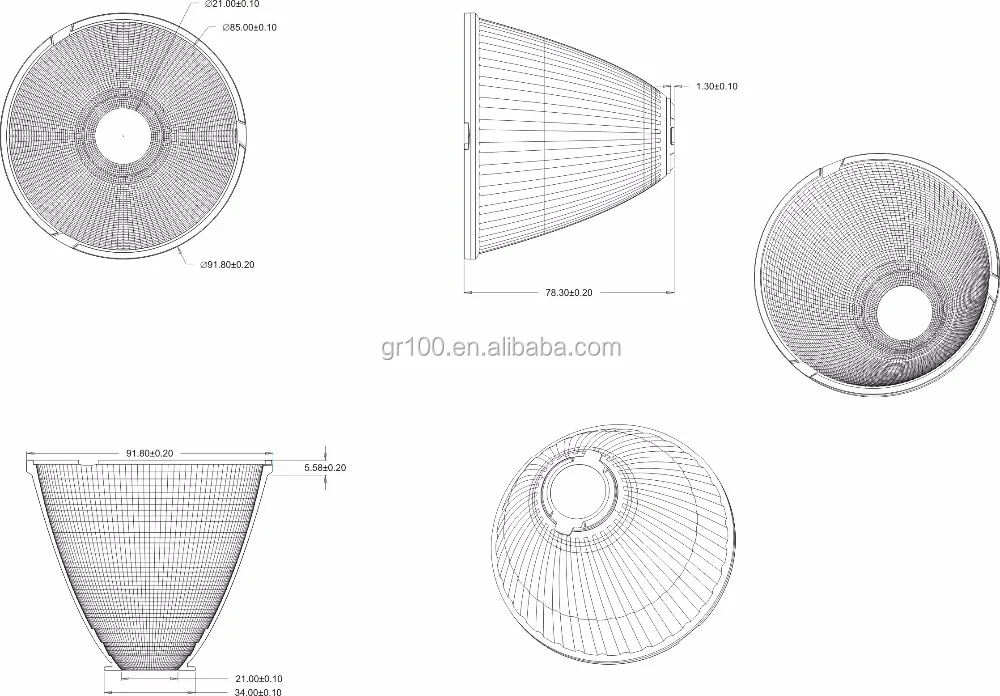 
Trade Assurance acceptable round plastic 20w led ar111 reflector for COB cxa1507 