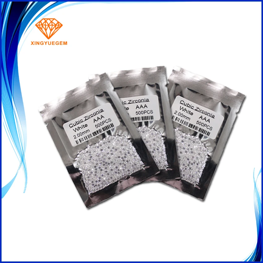 
AAA round shape white color 2mm cubic zirconia 500 pieces for sale 