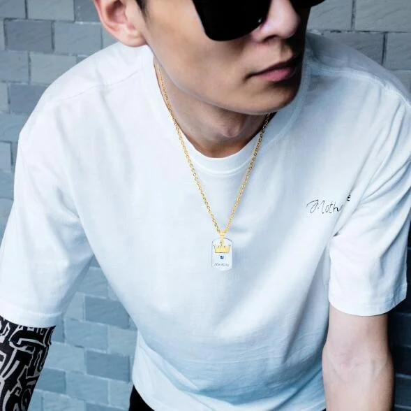 Amazon Hot Sale Ker King His Queen Titanium Stainless Steel Cubic Zirconia Cz Jewelry Couple Pendant Crown Necklace