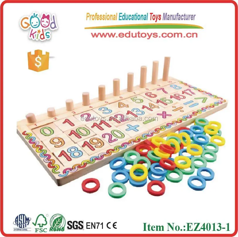 
Montessori Rainbow Children Preschool Teaching Aids Counting and Stacking Board Wooden Math Toy 