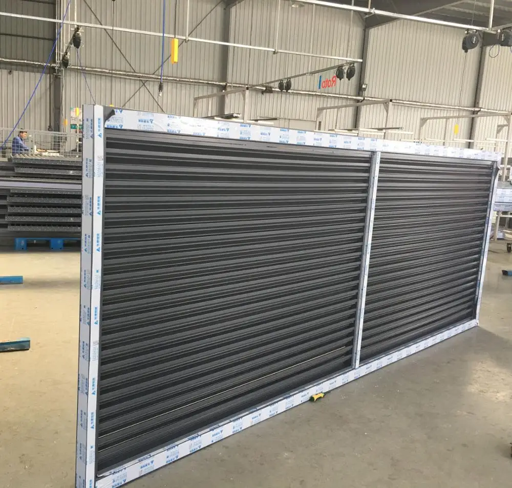 Grey color anti noise double glazed casement aluminium windows