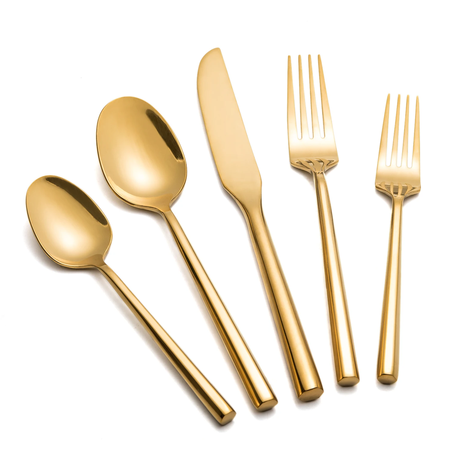 Wholesale gold plated flatware set knife and fork,gold cutlery set for wedding