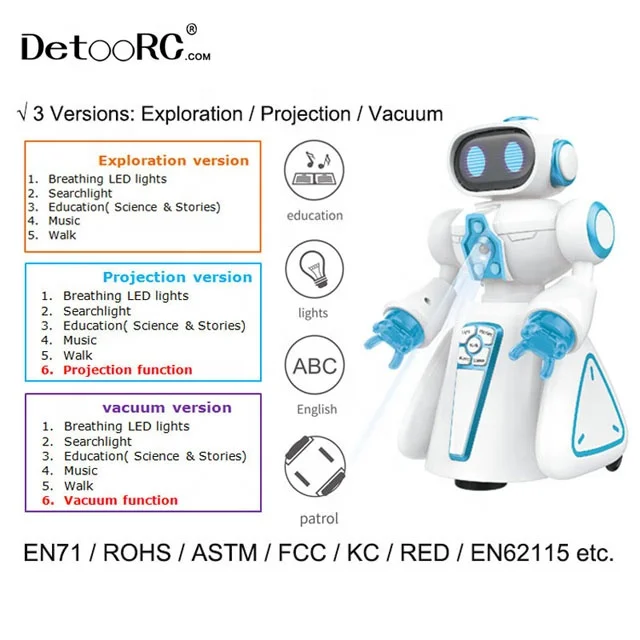Detoo children cleaning robotic toys dancing and singing robots model vacuum robot toy kids
