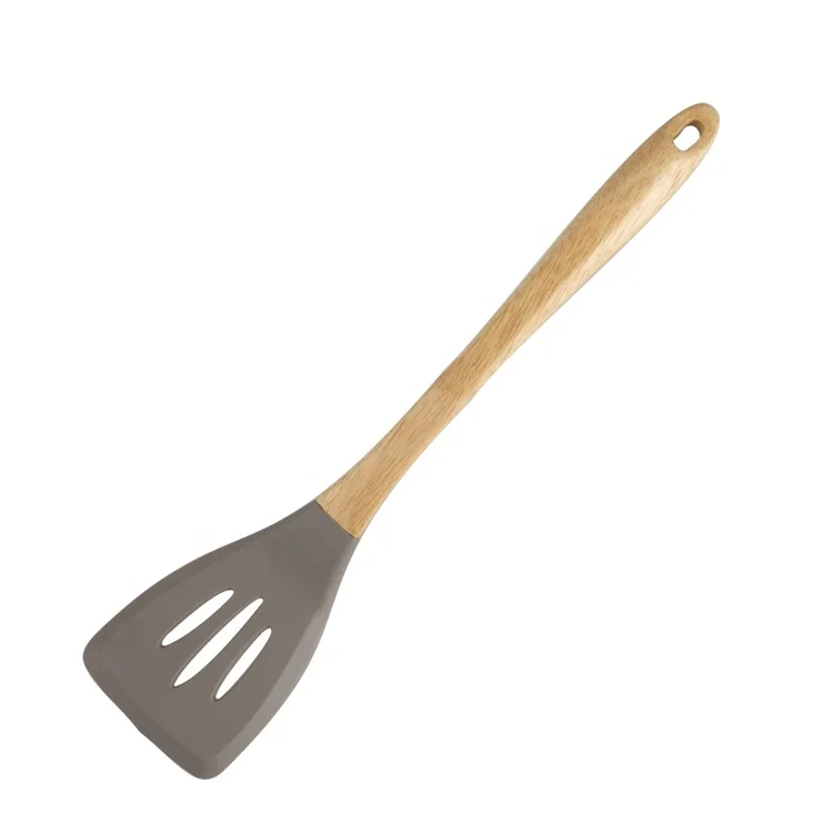 Hot Selling Non-stick Heat-resistant Wholesale 8 piece Silicone Kitchen Cooking Utensil Set with Wood Handle