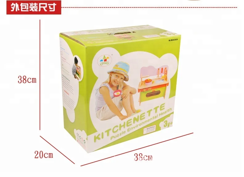 Wholesale Chinese cheaper wooden children pretend play girl cooking game kitchen set for kids WKT003