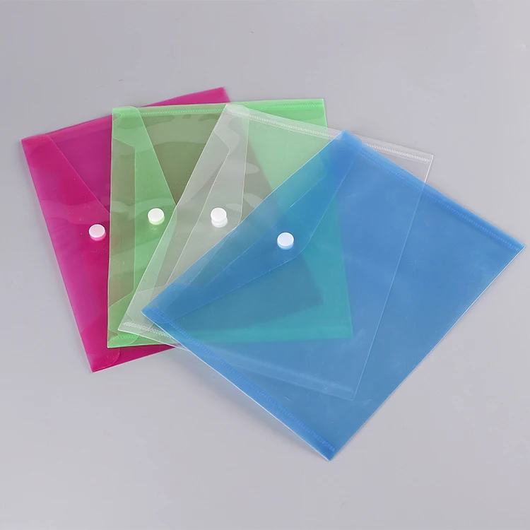 Hot Sale A4 A5 PP Document Bag With Button Waterproof A4 File Folder Bag