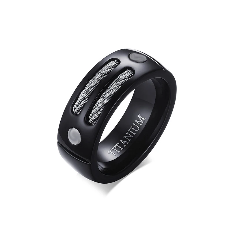 8MM High Quality Polished Tungsten Steel Black Ring