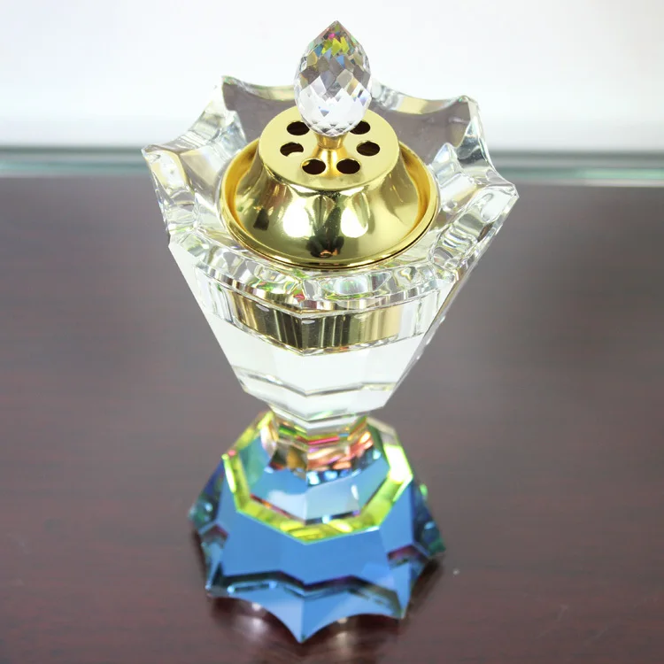 Уникальный масло парфюмерное с украшением в виде кристаллов Копченый курильница для благовоний