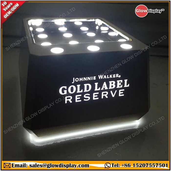 GlowDisplay Johnnie Walker Gold Led Light Up Bottle Glorifier