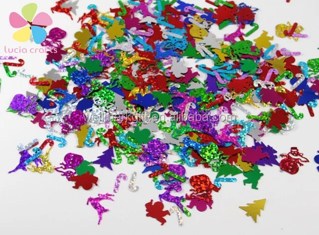 Christmas Festival Holiday Wedding Party Gift Decoration Foil Metallic Glitter PVC Plastic Circle Round Balloon Table  Confetti