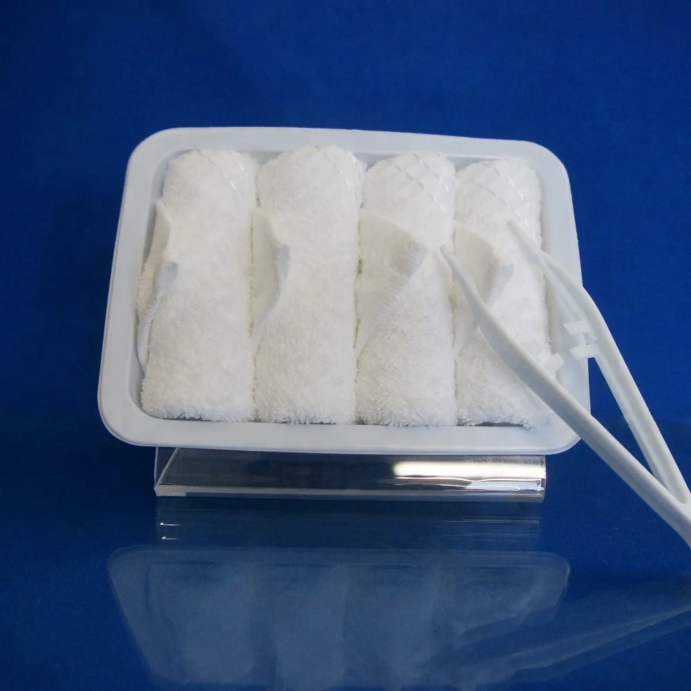 Best selling Satin Viscose first class airline hot and cold cotton towel for restaurant