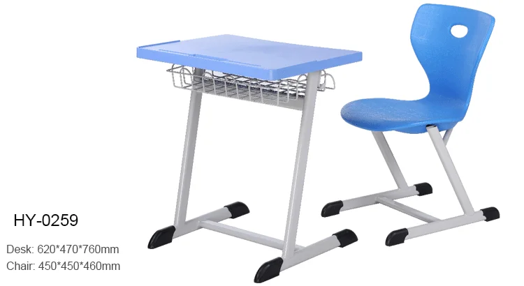 Nursery plastic student furniture set school desk and chair