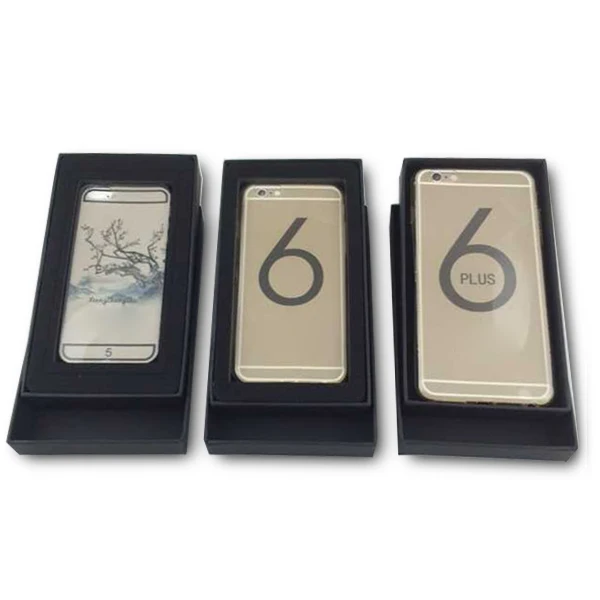 Custom design black paper packaging boxes for mobile phone case packaging boxes for multi models phone cover
