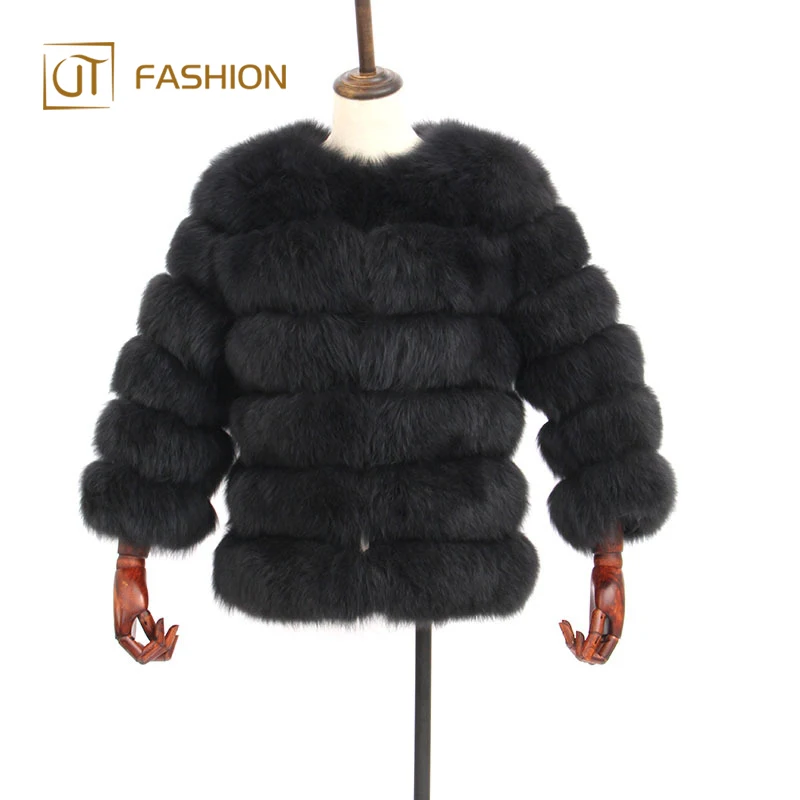 Cheap price jtfur real fox fur warm colorful plus big size wholesale fox fur coat