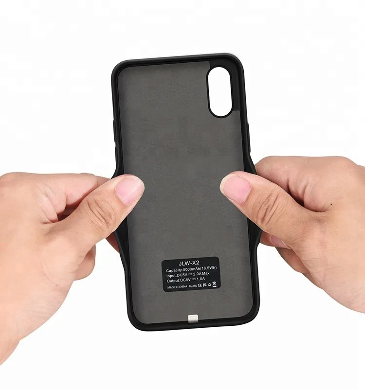 
factory bulk production 5000mah true capacity power charger for iphone X battery case made with TPU and ABC PC 