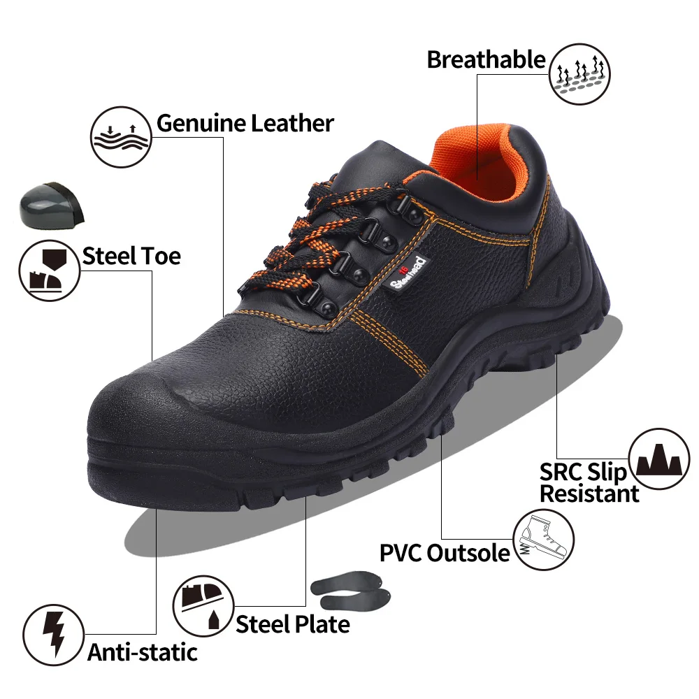 Мужская защитная обувь со стальным носком, Рабочая защитная обувь для мужчин, модные походные кроссовки, Противоударная непрокалываемая нескользящая обувь