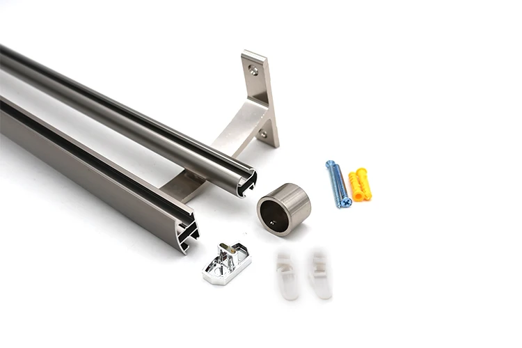 European aluminum extrusion shower curtain rod curtain track with screws and pulleys
