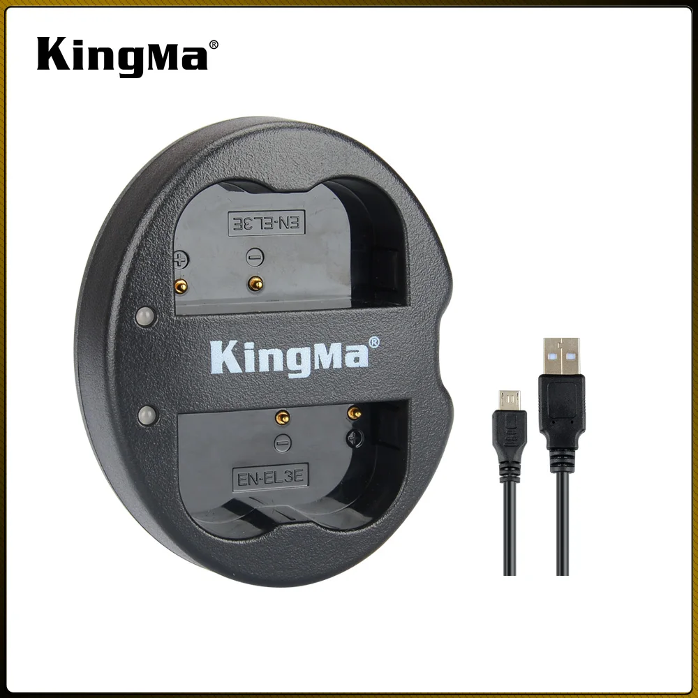 Kingma BM015-ENEL3E EN-EL3E Micro USB портативное зарядное устройство двухканальный зарядное устройство для Canon D90 D80