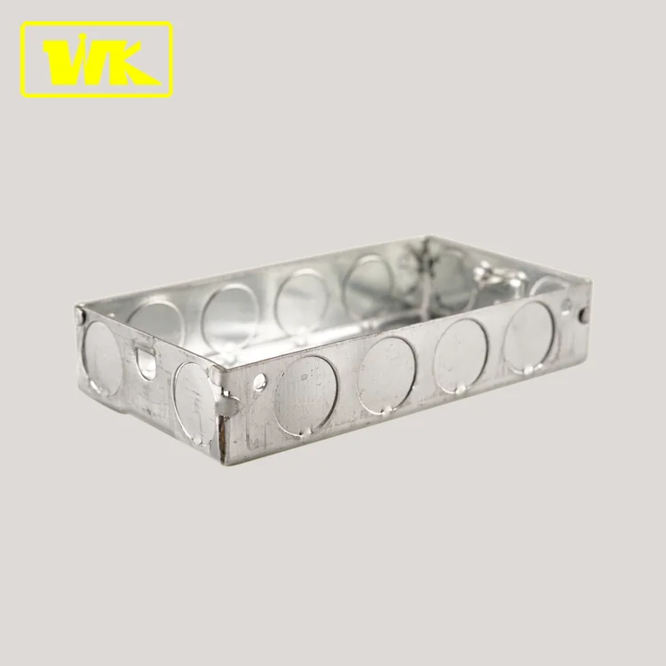 Стальная коробка 2 комплекта для установки электрических штепсельных вилок и переключателей, глубина 25 мм с заземлением