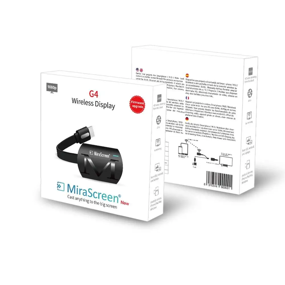 
MiraScreen G4 2019 New Design Portable Mini Wifi Display Dongle Hd Streaming Media Player 
