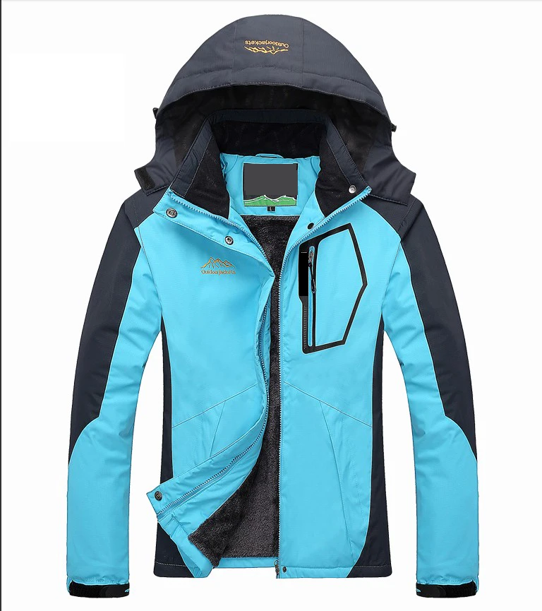 Warm Outdoor Water Resistant Winter Hiking Camping Climbing Jacket with fleece climbing jacket