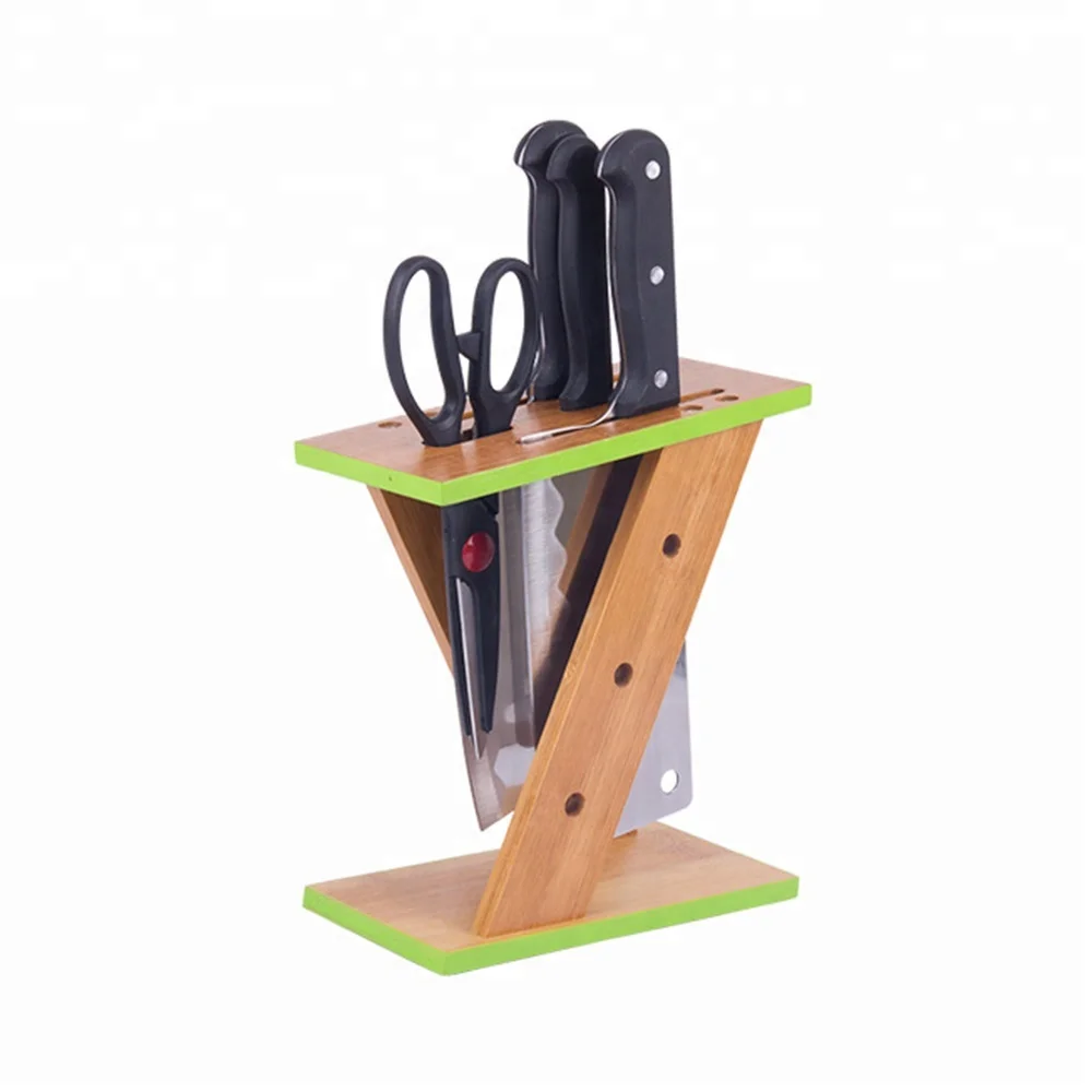 cheap bamboo knife blocks, kitchen scissor holder wholesale