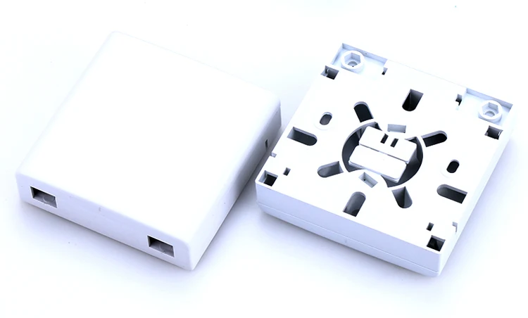 Indoor Wall Mounted 86*86mm Mini 2 Port FTTH Fiber Optic Termination Box