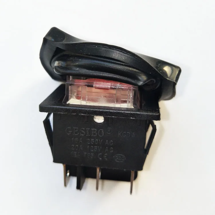 Waterproof 3 position T105 55 6 pins ON OFF ON illuminated rocker switches
