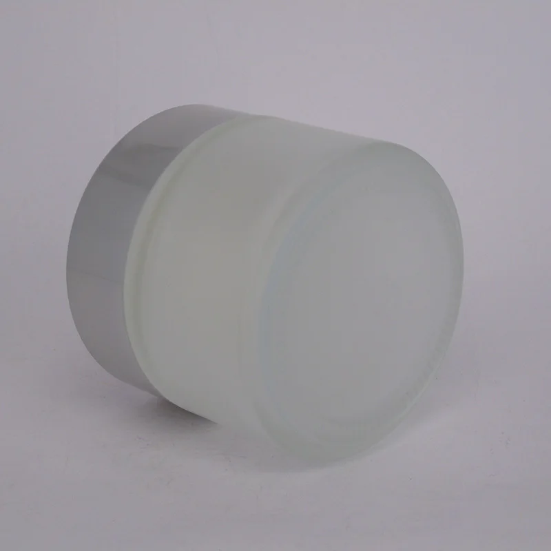 High quality hot selling products clear frosted glass cream jars 30ml/30g cosmetic packaging with matt silver lid
