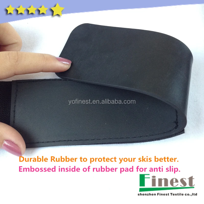 Factory Custom logo Alpine Rubber ski Strap with pull tab