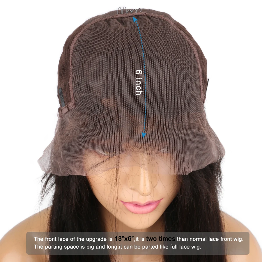 
Sunnymay 13x6 Lace Front Human Hair Wigs With Baby Hair Remy Kinky Straight Wigs Pre Plucked Brazilian Lace Front Wigs Glueless 