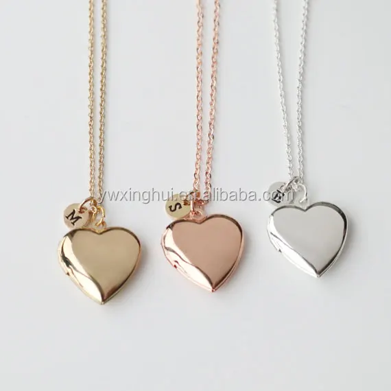 Beautiful locket necklace, gold heart initial Necklace for gift