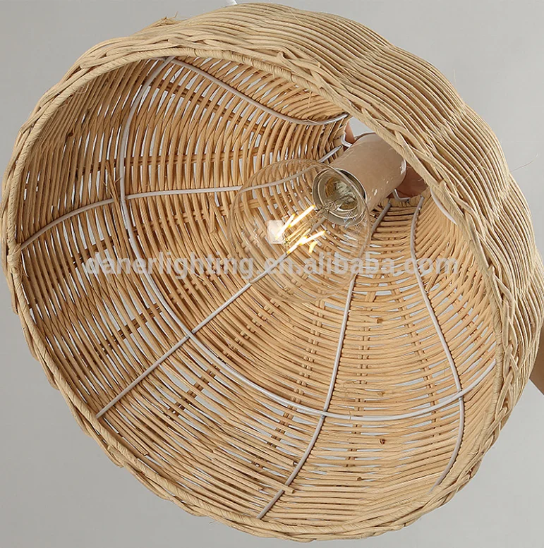 Handmade Natural Rattan Woven Modern Decorative chandelier Pendant Hanging Lamp light fittings for restaurant