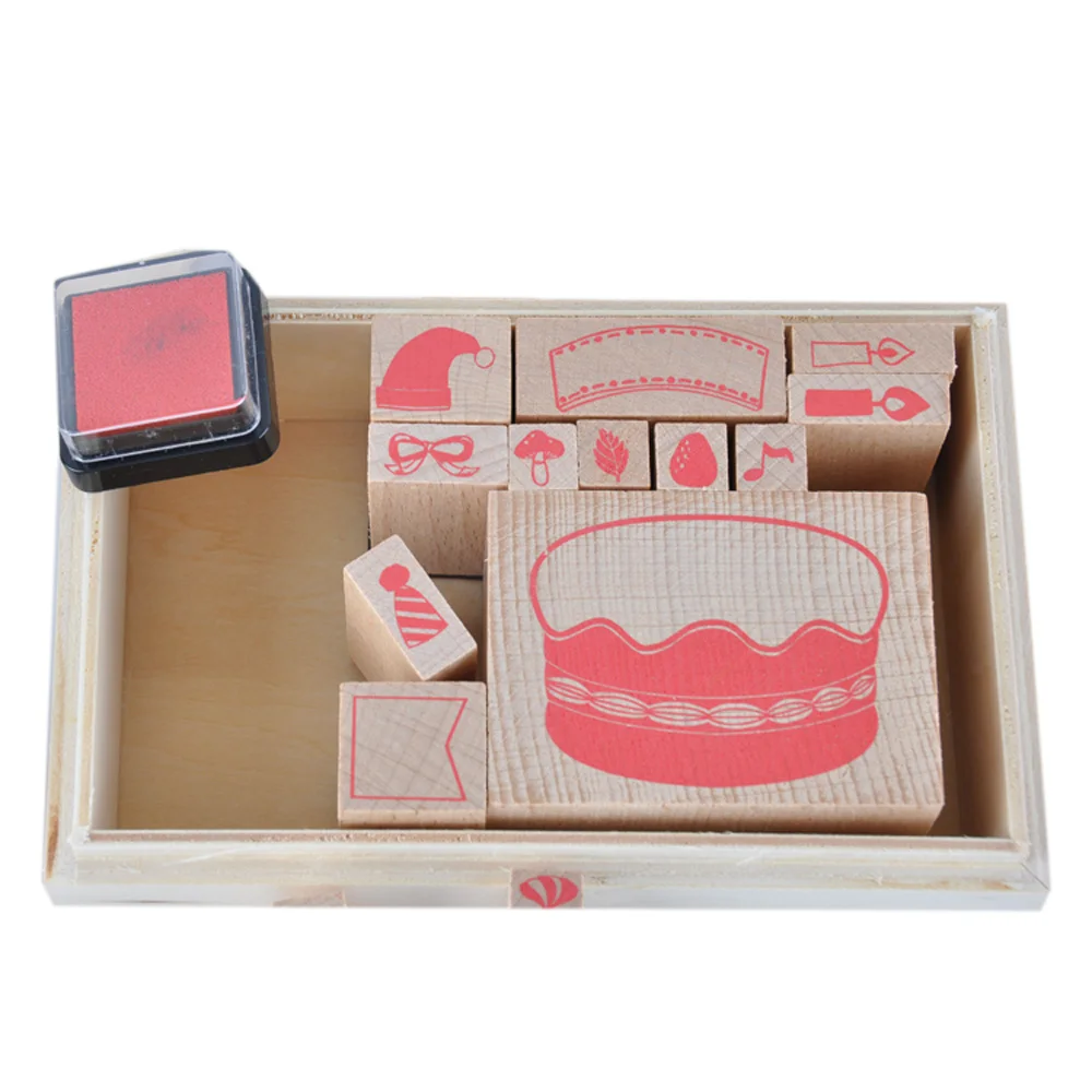 DIY 17pcs cake design art craft decorative rubber stamp